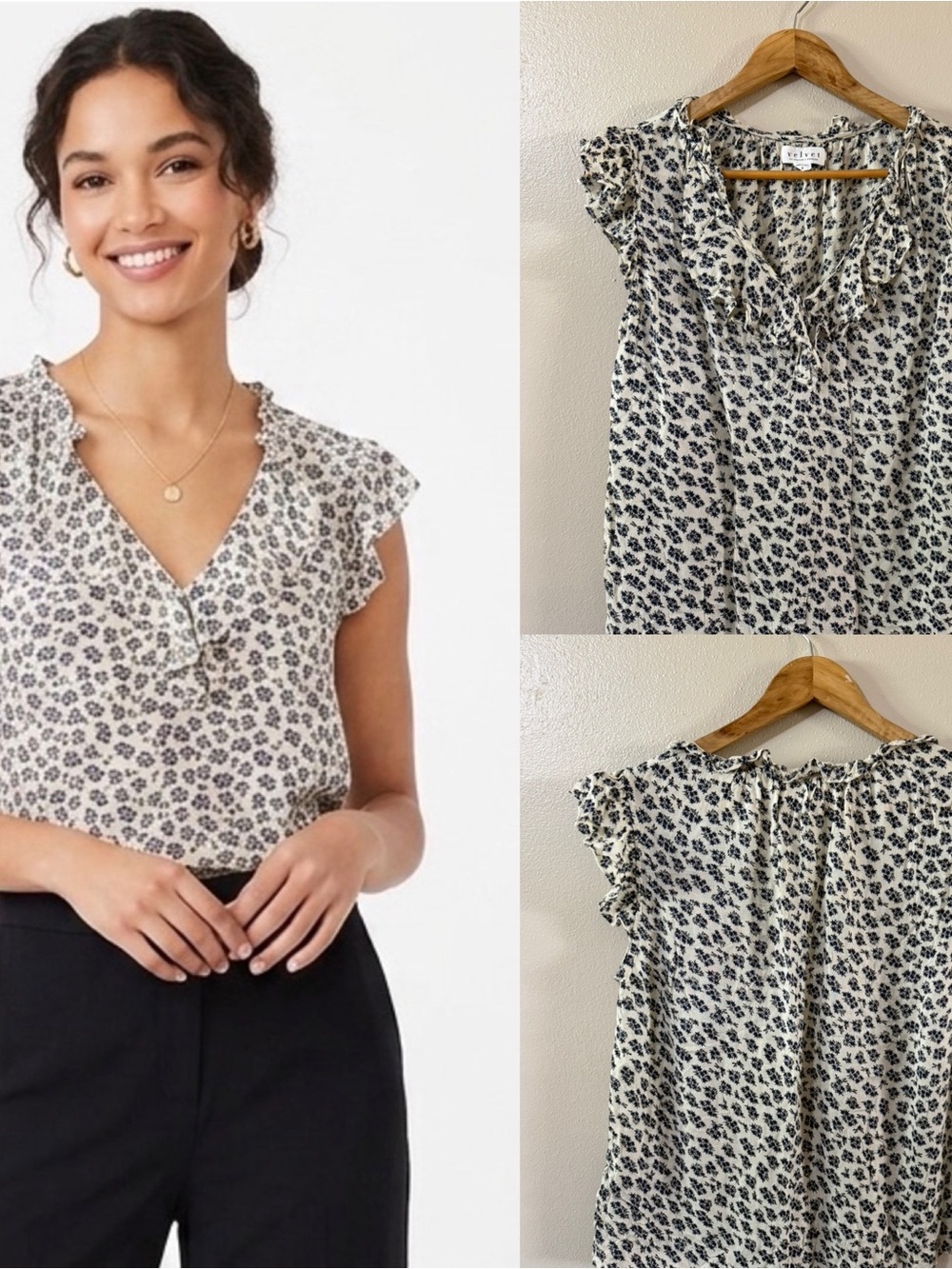 VELVET BY GRAHAM AND SPENCER Tirion Ruffle Top